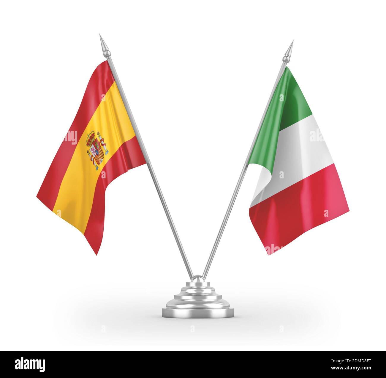 banderas-de-la-mesa-de-italia-y-espana-aisladas-en-la-representacion-3d-blanca-2dmd8ft